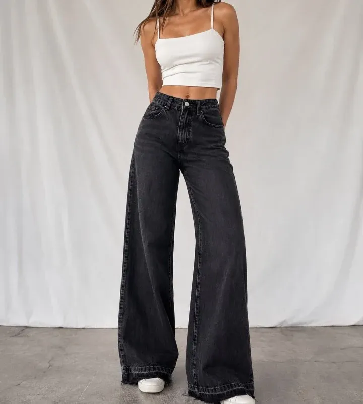 Maxi Palazzo Negro trapeado