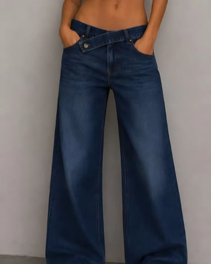 Wide Leg Azul oscuro cinto